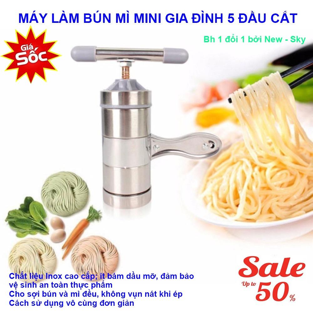 Bán Khuôn Làm Bánh Lọt, Dụng Cụ Làm Bún Mì Tươi 5 Đầu Inox Cao Cấp - NSK1138, Máy Làm Bún Mì Mini Gia Đình An Toàn, Chất Lượng, Hiệu Quả - Bh 1 Đổi 1 Bởi New - Sky