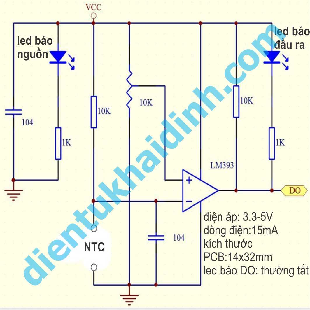 2 cái Module điện trở nhiệt NTC, đầu ra DO, áp:3.3-5V kde0032