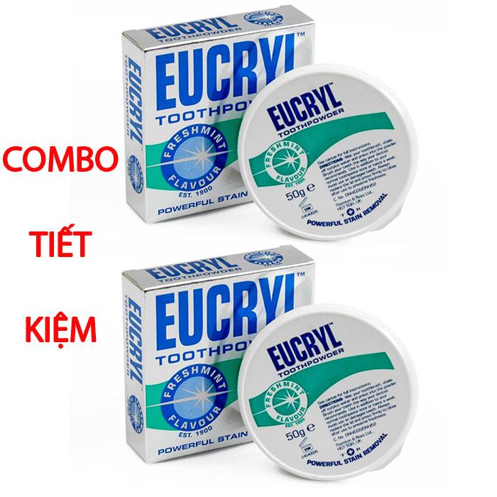 [HCM]Bộ 2 hộp Bột tẩy trắng răng Eucryl 50g từ Anh Quốc nhập khẩu