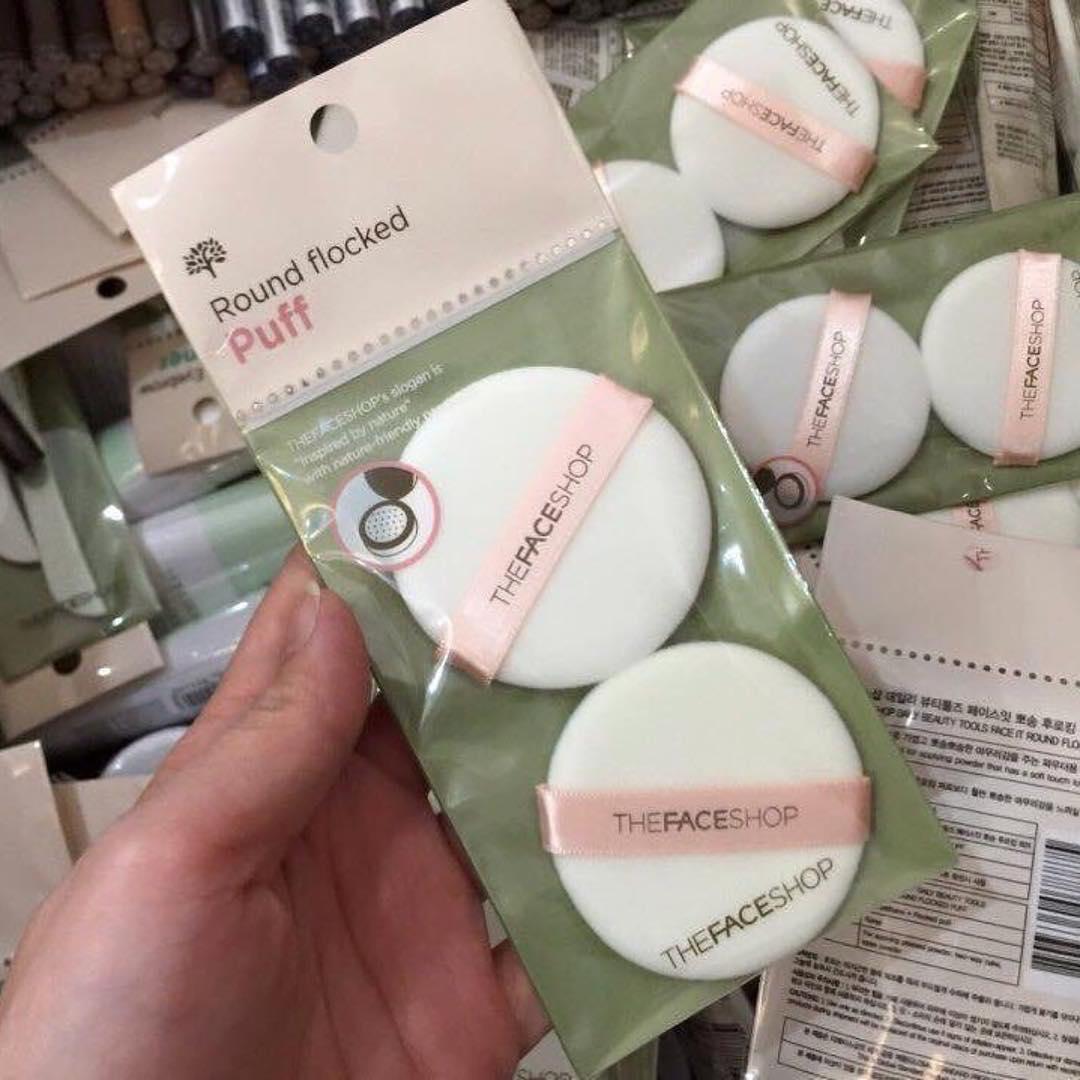[HCM]Set 2 Bông phấn The Face Shop Round flocked Puff