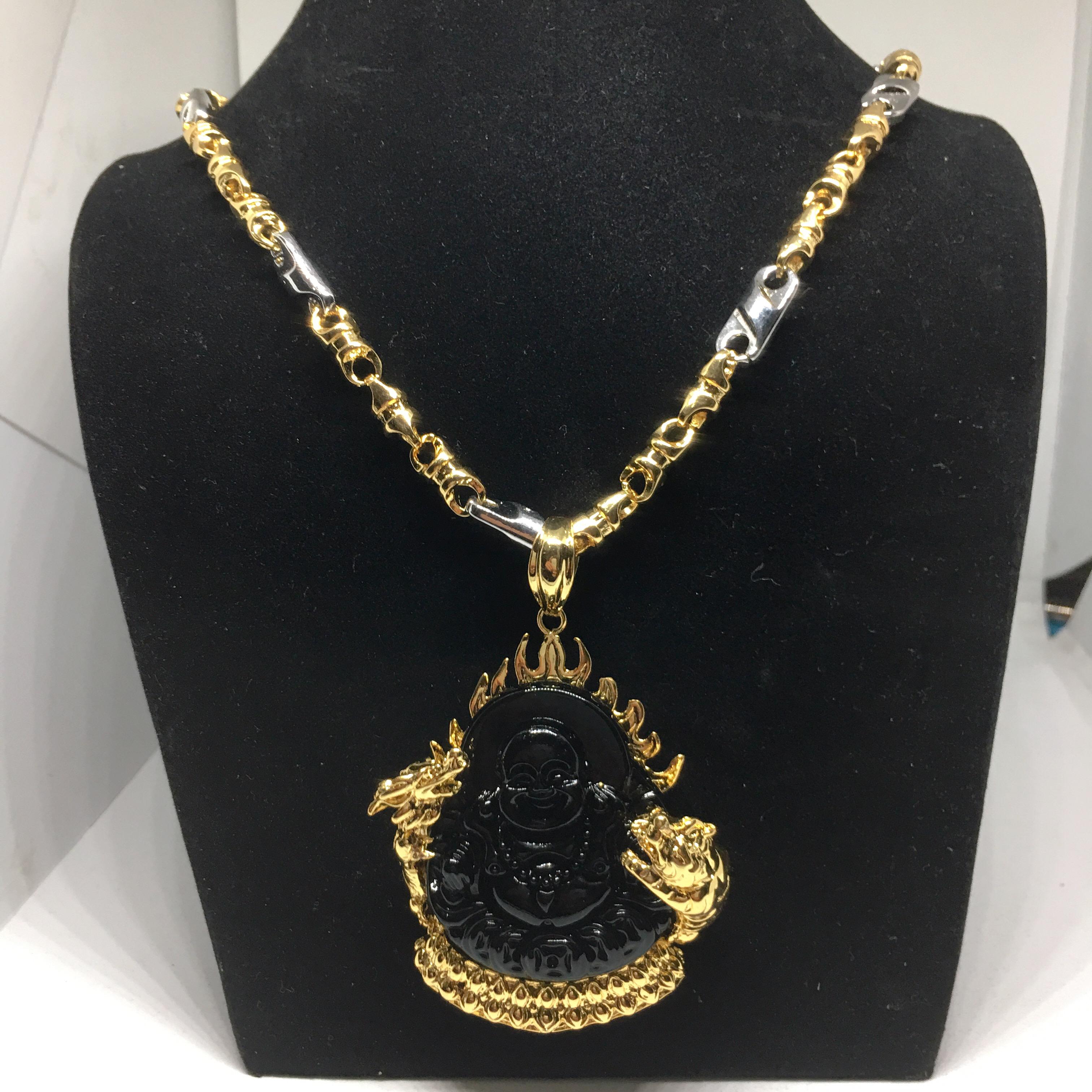 Trang sức Bảo Tín Dây chuyền nam mặt phong thủy đá thạch anh cao cấp, may mắn ( đen)