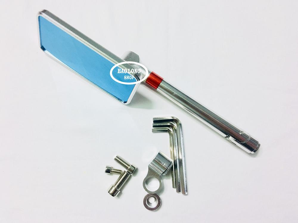 Kính chiếu hậu xe máy kiểu Iphone (màu Bạc) 1 cái bên trái