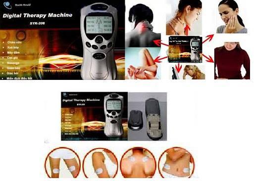 Máy mát xa (massage) điện châm trị liệu châm cứu 4 miếng dán