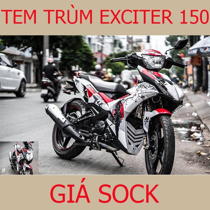 Tem Trùm Xe Exciter 150 Samurai Đỏ Trắng