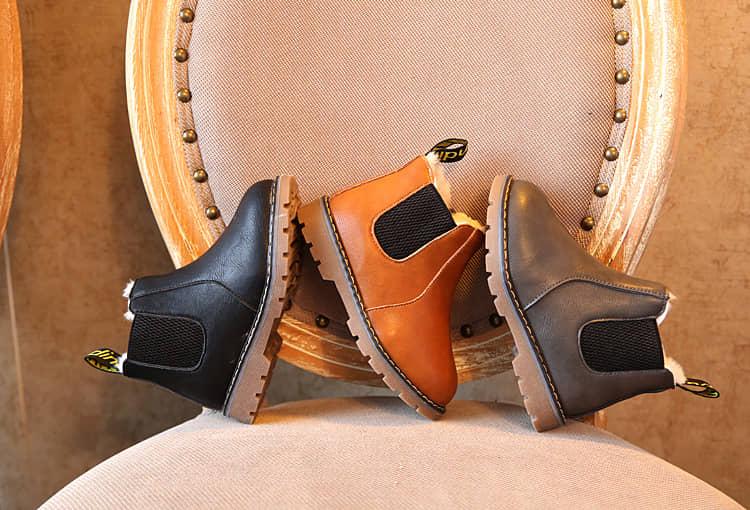 Giày boot cổ thun  lót lông trẻ em