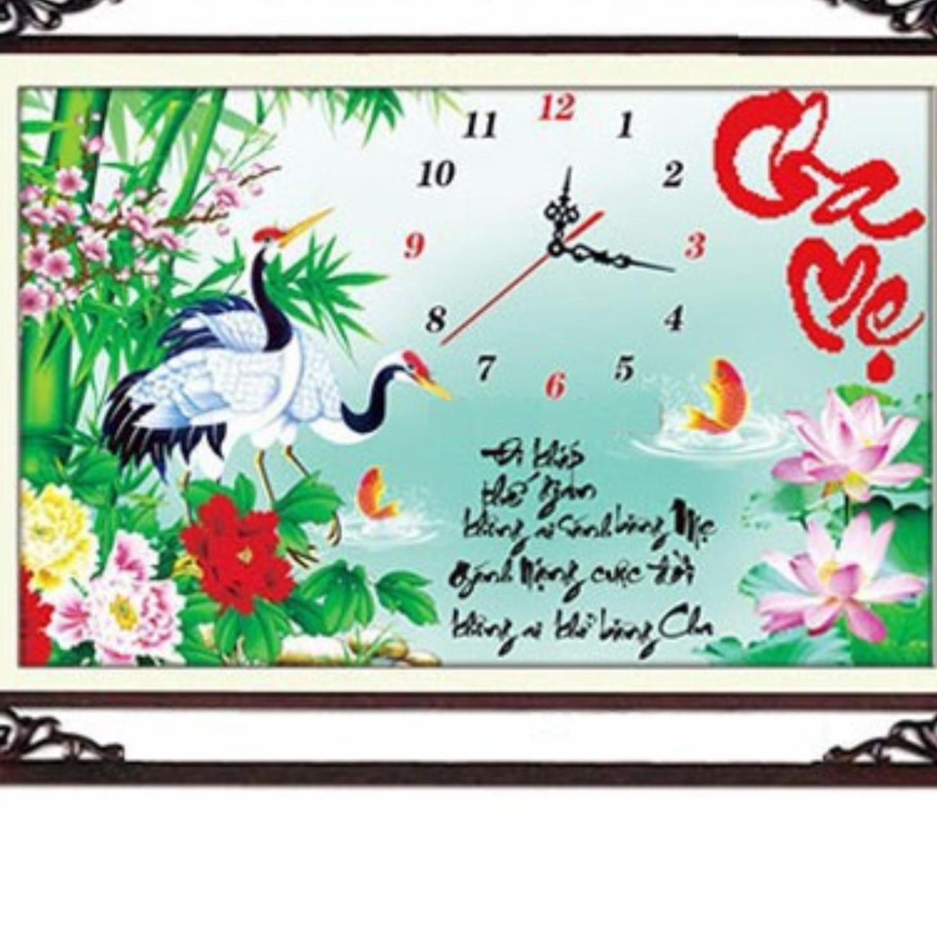 Tranh thêu chữ thập đồng hồ cha mẹ 223013