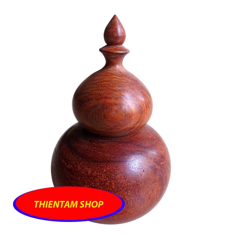Ống tăm gỗ hương đỏ hình tiện hồ lô cao cấp THL01