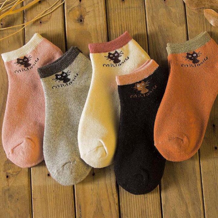 Combo 10 Đôi Tất Mèo Nữ Cổ Ngắn