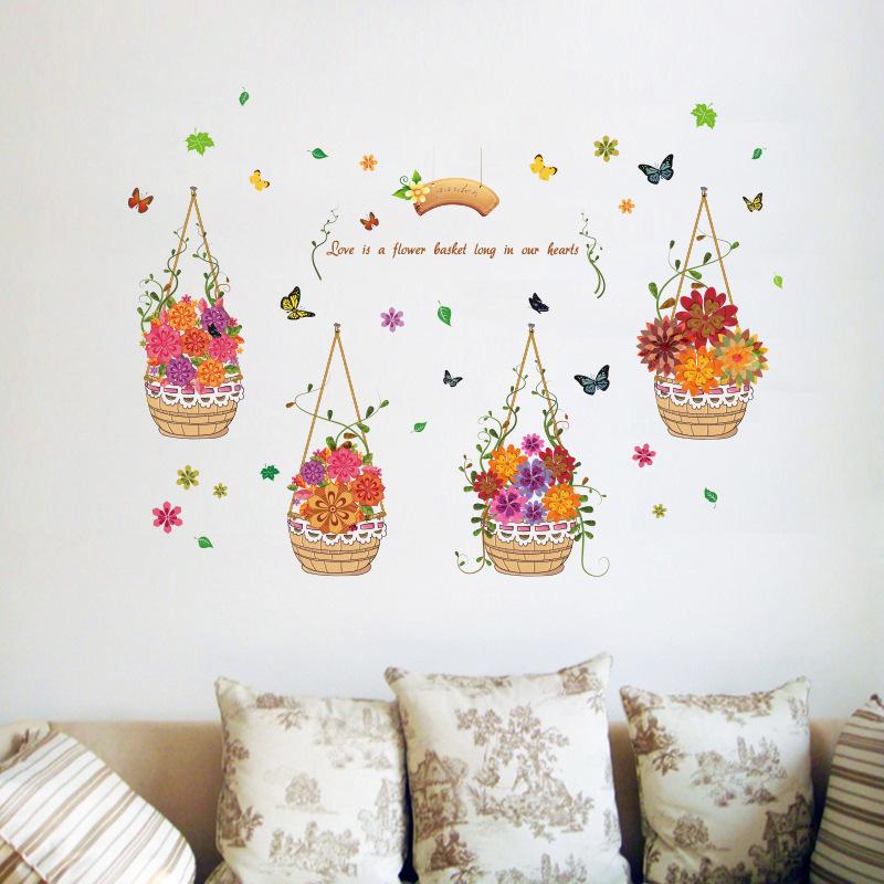 Decal dán tường Flower love Sticker Tranh Dán Tường XL7217- Decal dán tường cây xanh ,Decal dán tường hoa lá