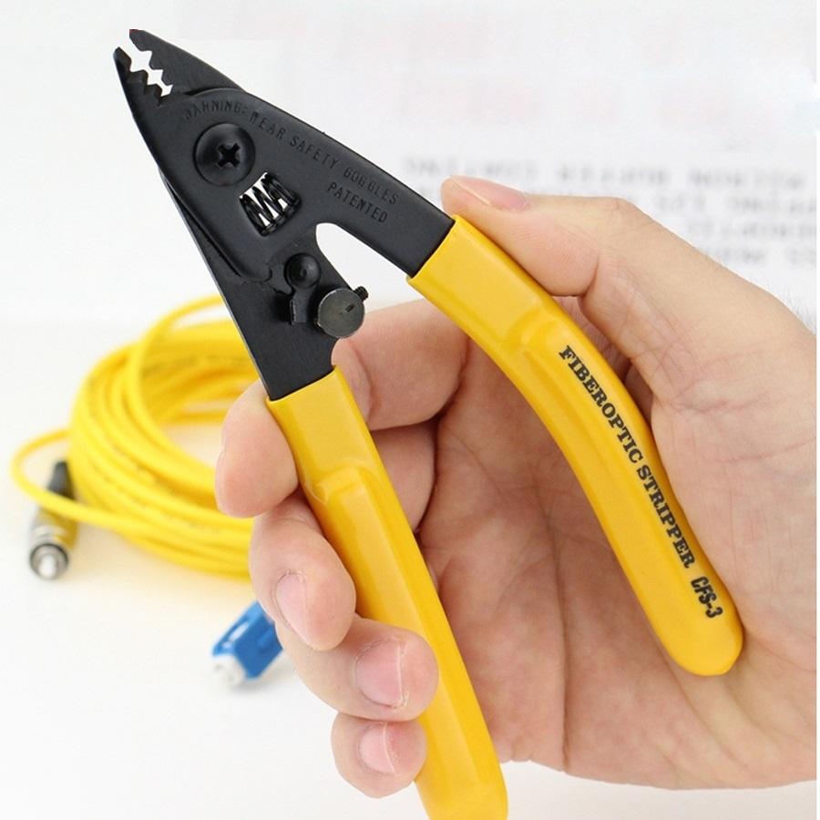Kìm tuốt sợi quang 3 lỗ vàng
