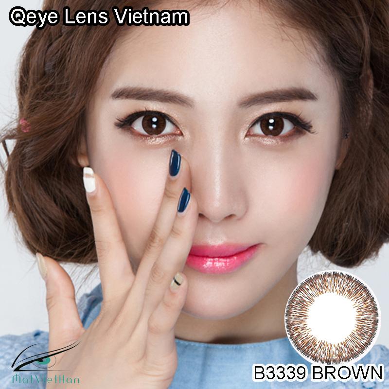 Combo Contact Lens Brown Color Eye Accessory Yearly 0 Degree Korea 1 Gift Lenses Container Case (MS:46)
