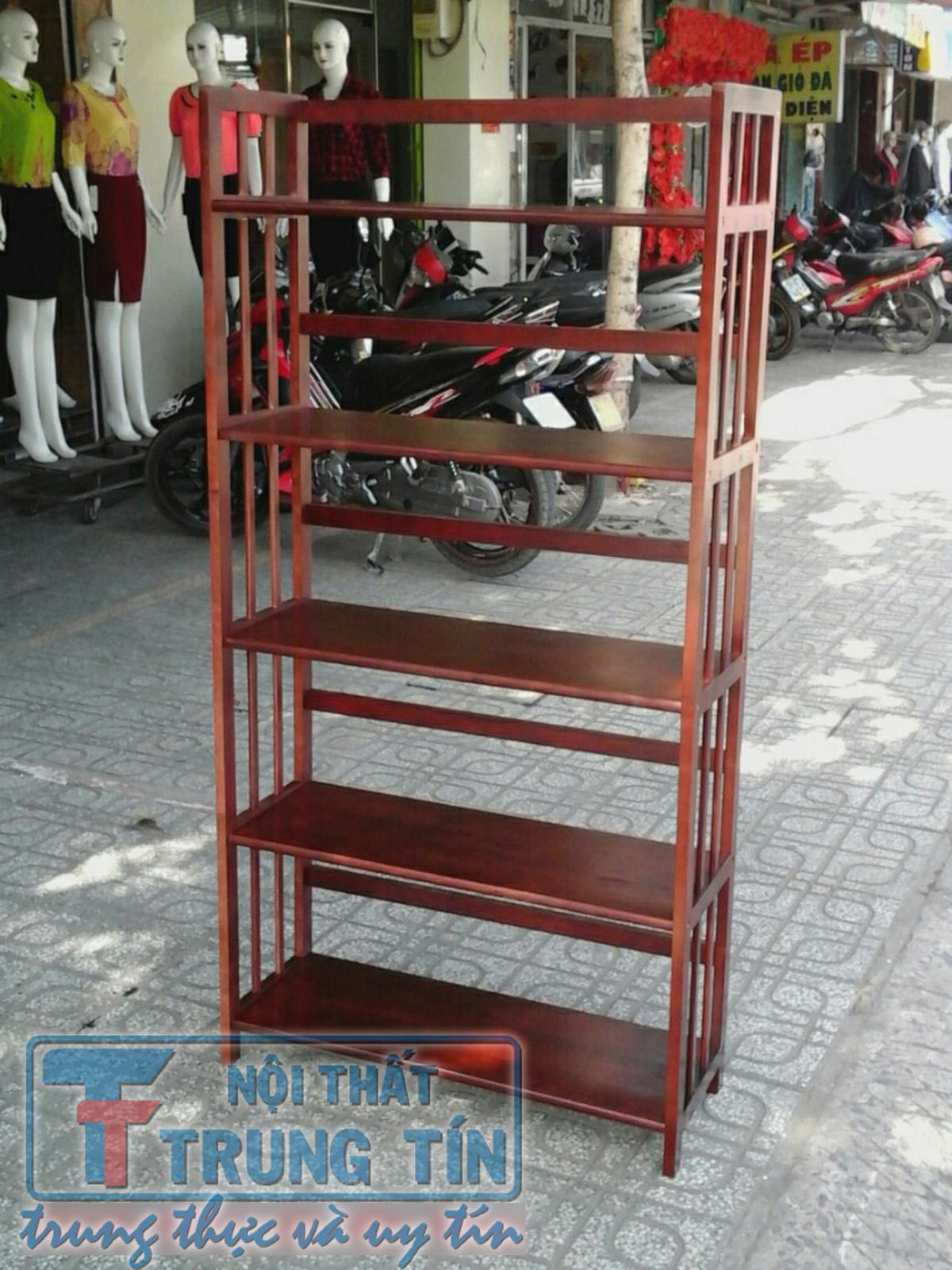 kệ sách 5 tầng gỗ ngang 80 TỰ NHIÊN