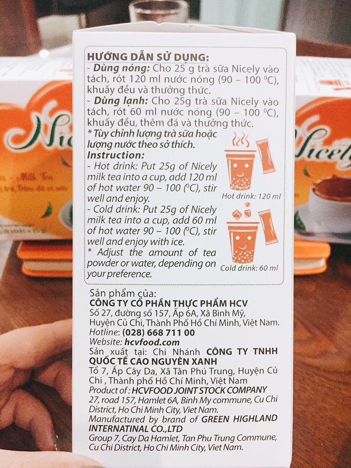 Trà sữa Nicely hộp giấy 200gr (8 gói x 25gr)