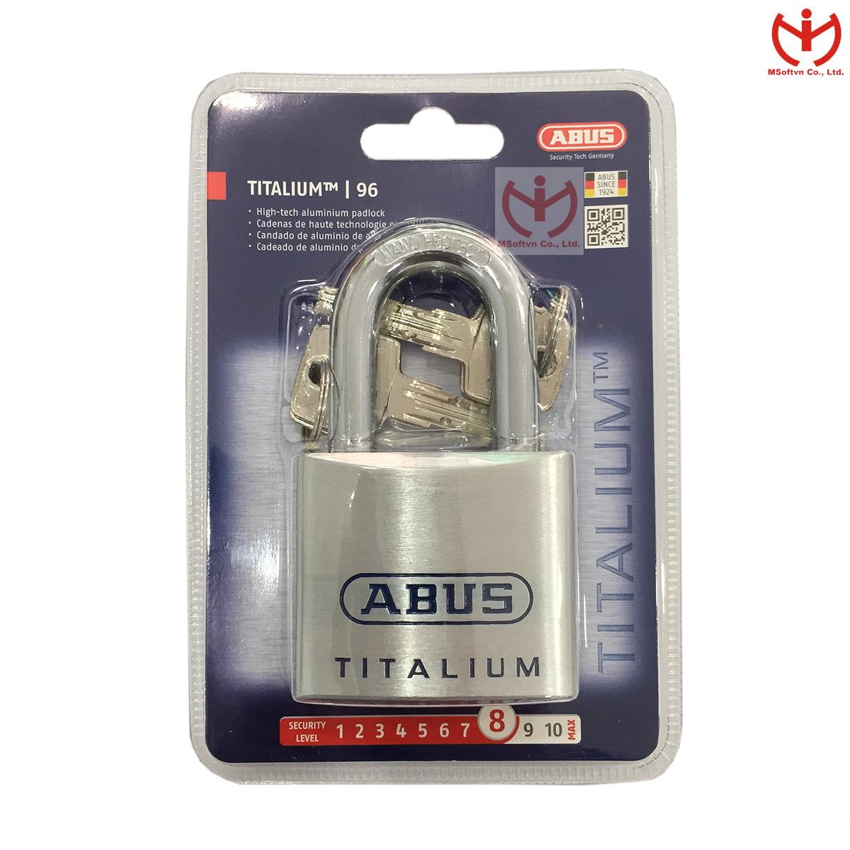 Khóa ABUS 96TI/60 thân TITALIUM rộng 60mm - MSOFT