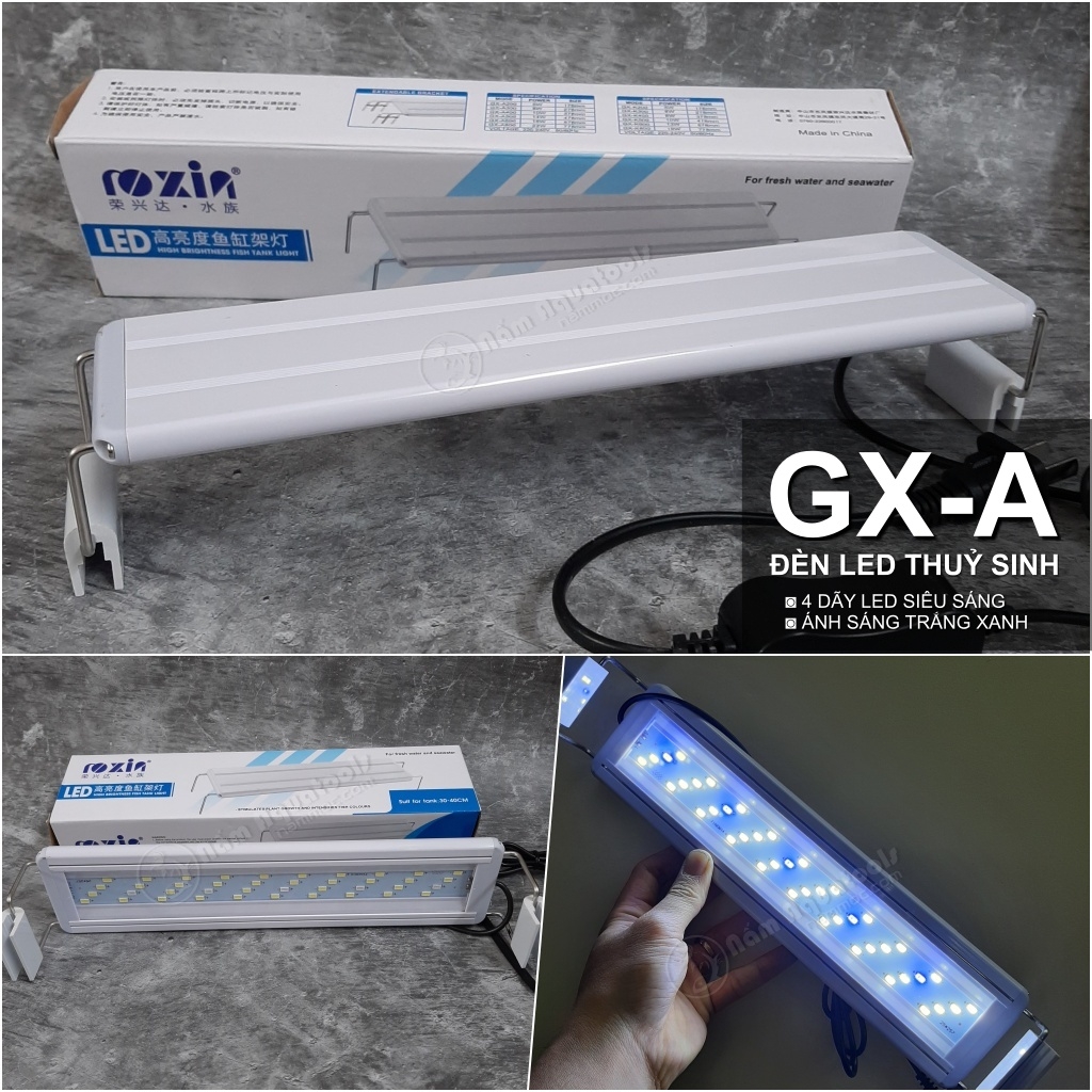 Đèn led thuỷ sinh gx-a | led 4 dãy led siêu sáng - giá siêu rẻ