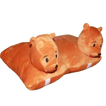 Gối đi xe máy 2 đầu (hình Gấu) TẶNG 1 quyển tô màu (tùy chọn) - goi di xe may cho be