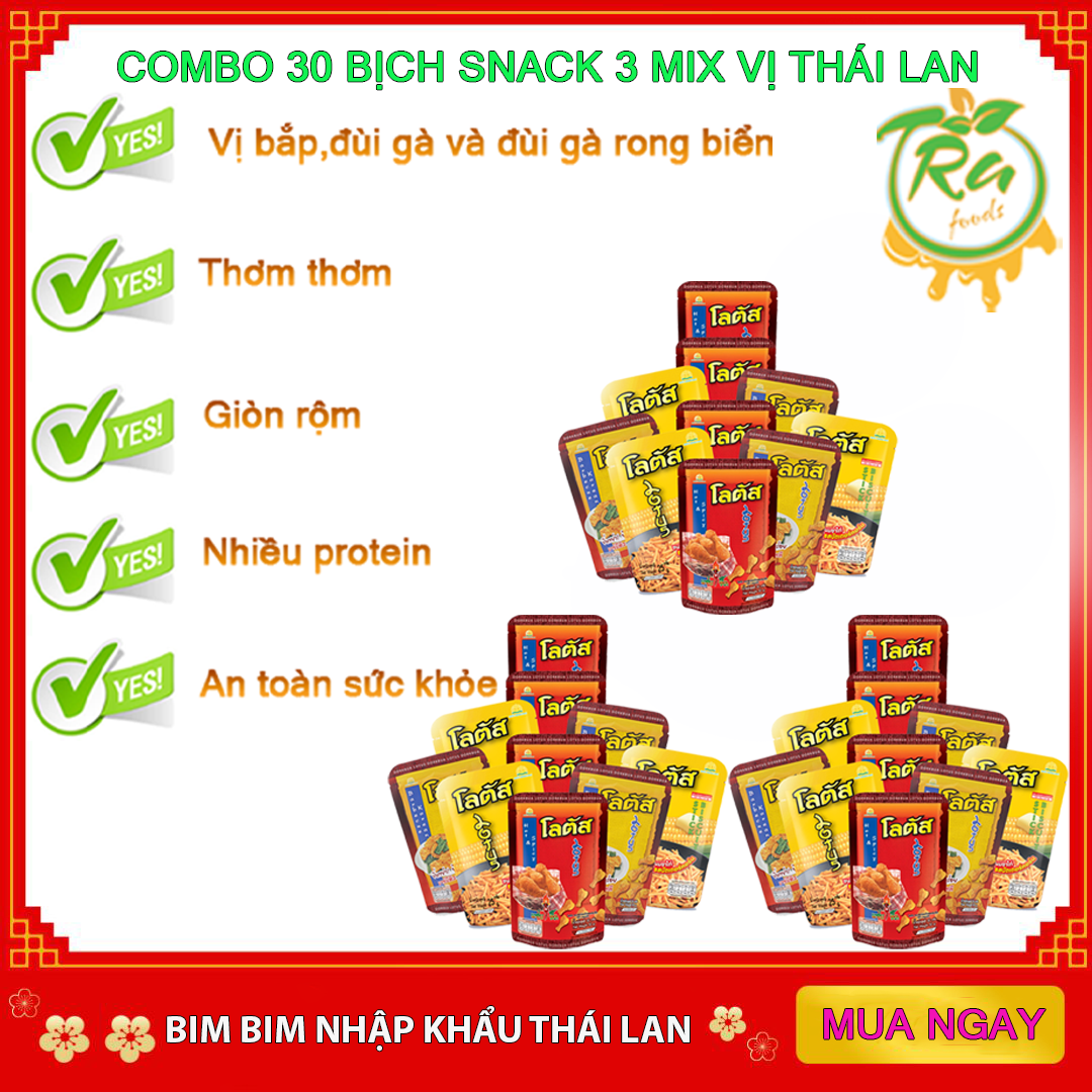 HCMcombo 30 Snack Thái Lan Bim bim đùi gà vị rong biển và tăm vị bắp thơm