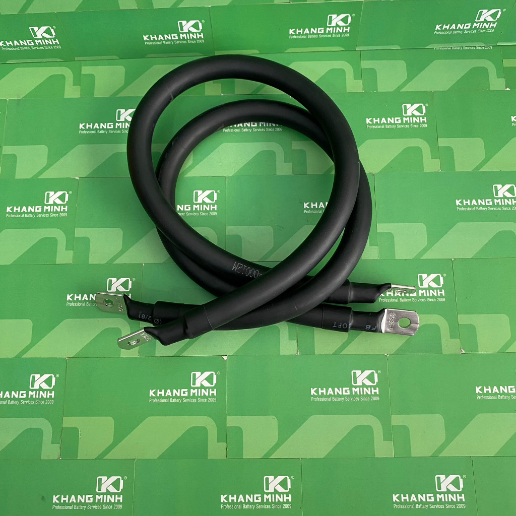 Dây cáp đồng M25 M35 M50 có bấm Cos, dùng cho máy hàn cell pin, máy hàn điểm
