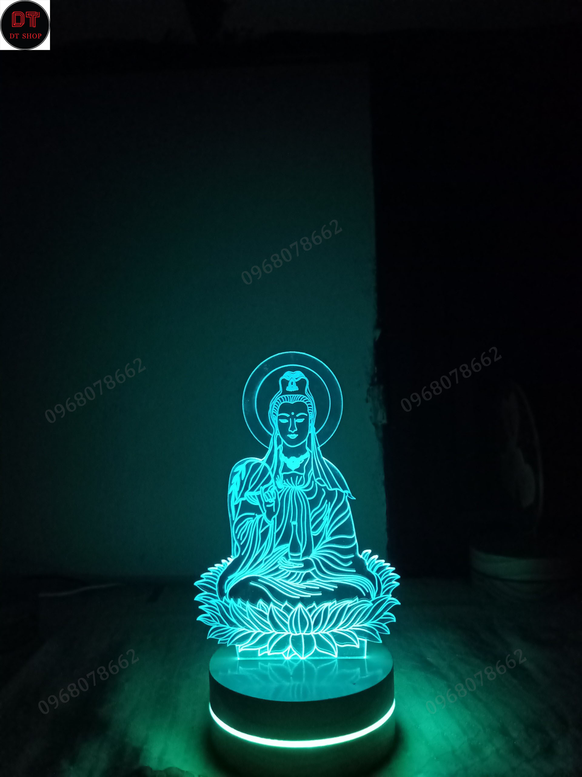 Đèn 3D hình Phật Quan Âm