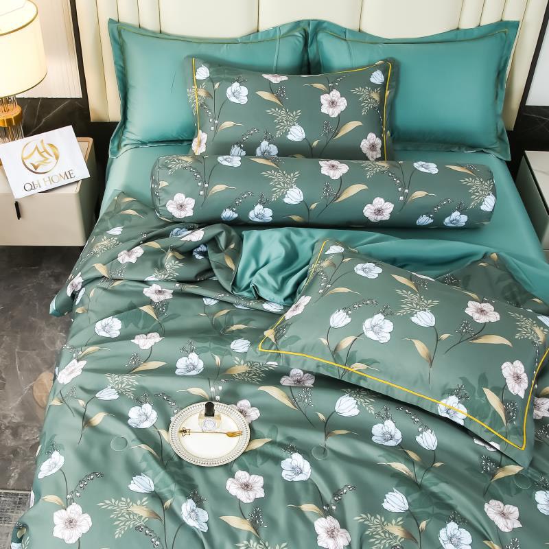 Bộ chăn ga lụa thái set 5 món có vỏ gối ôm cùng bộ