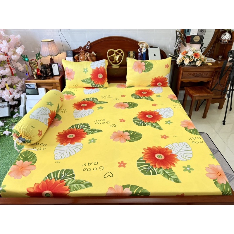 Free Ship Ga gối thun hàn quốc ( Nhận May theo yêu cầu) hoa Như Lan