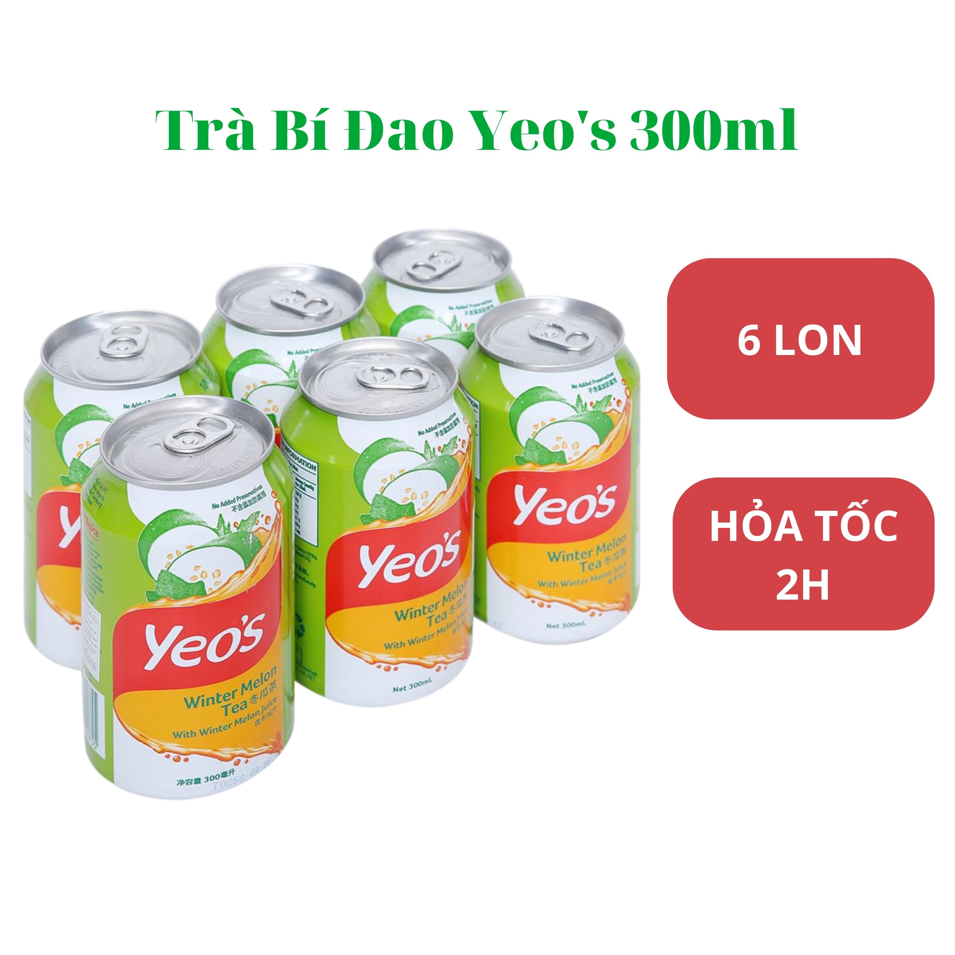 Thùng 24 Lon Trà Bí Đao, Trà Hoa Cúc Yeo's 300ml