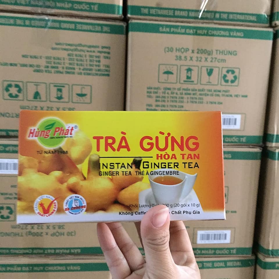 Trà gừng hòa tan Hùng Phát 10g × 20 gói