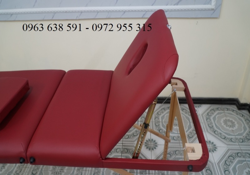 Giường Spa Chân Gỗ Nâng Đầu - Giường Massage Gấp Gọn