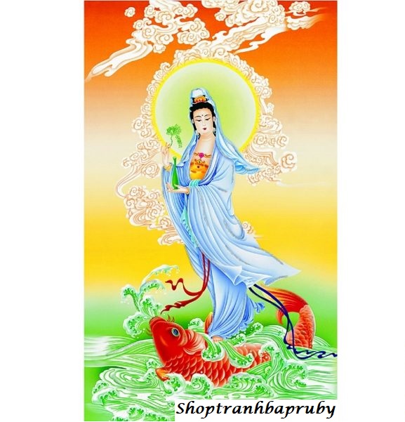 [HCM]Tranh đính đá Quan Thế Âm Bồ Tát kích thước nhỏ ✅82×53 cm -️ VS178