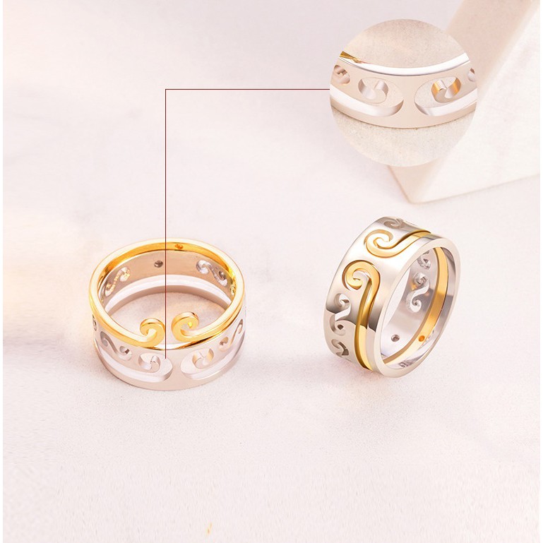 Nhẫn vương miện 2 in 1 bạc ta cao cấp