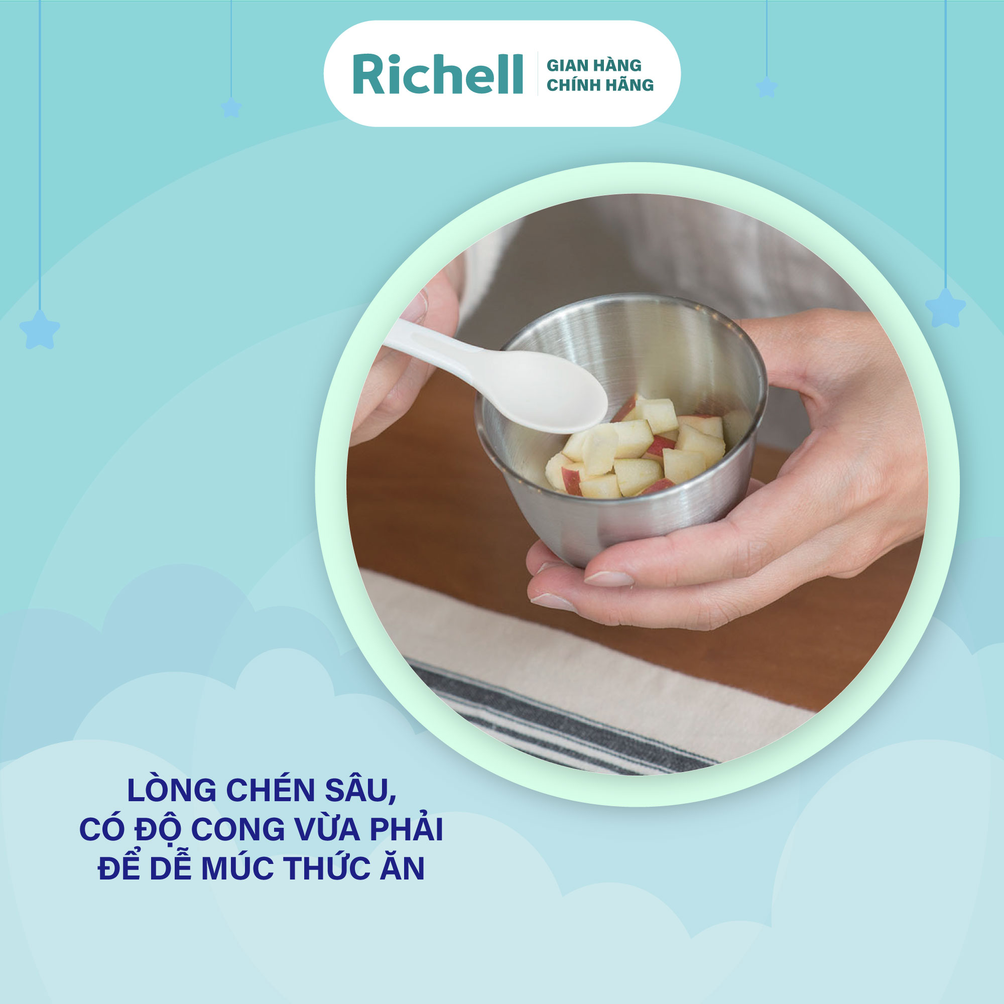 Bộ chén ăn dặm inox RICHELL TLI | Baby