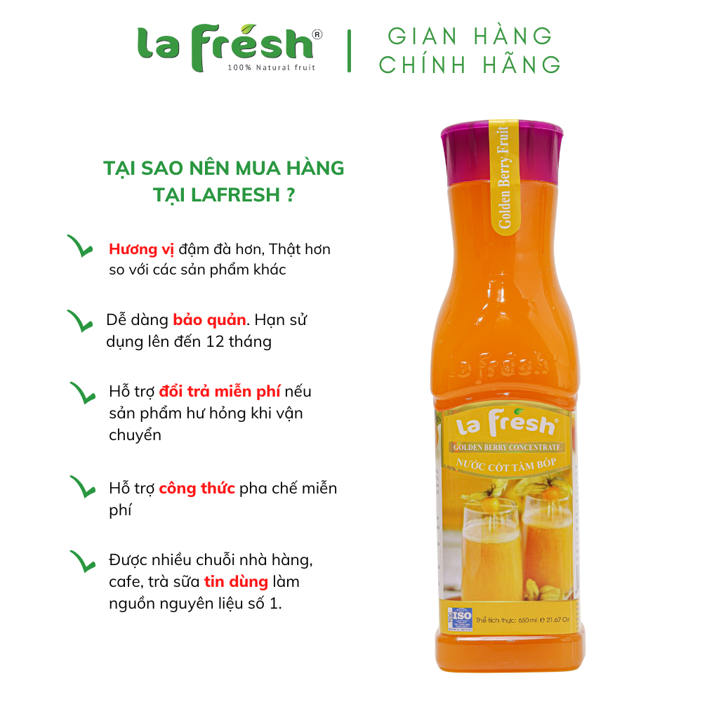 Nước cốt Tầm bóp Lafresh chai 650ml