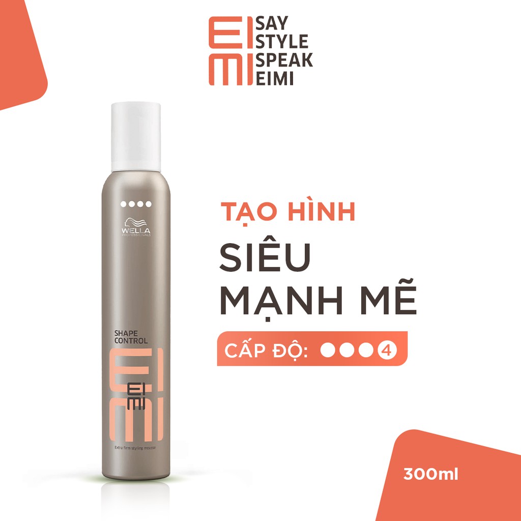 Bọt Tạo Kiểu Cho Tóc Wella EIMI Giúp Giữ Nếp Shape Control Extra Firm Styling Mousse