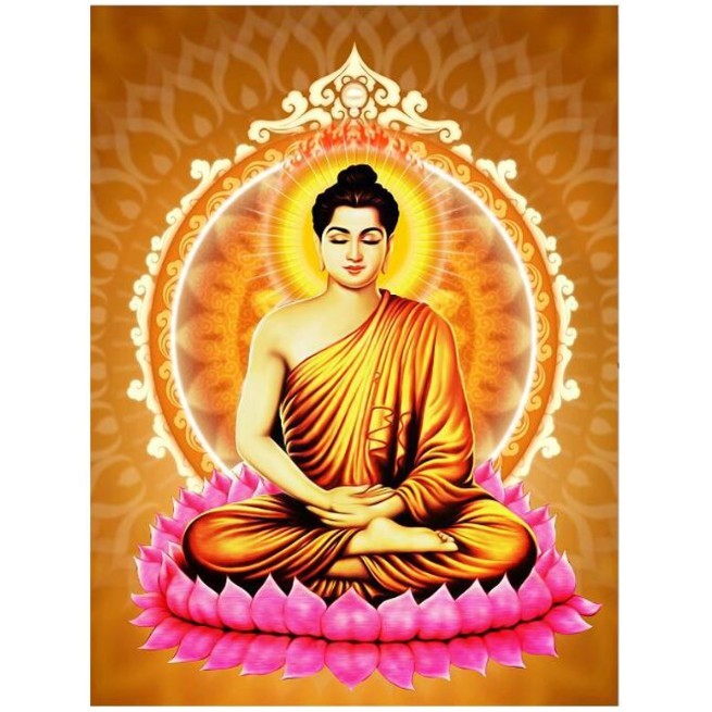 Tranh Đính Đá PHẬT THÍCH CA MÂU NI (ĐÁ ABC CAO CẤP). Kích Thước: 84cm x 59cm