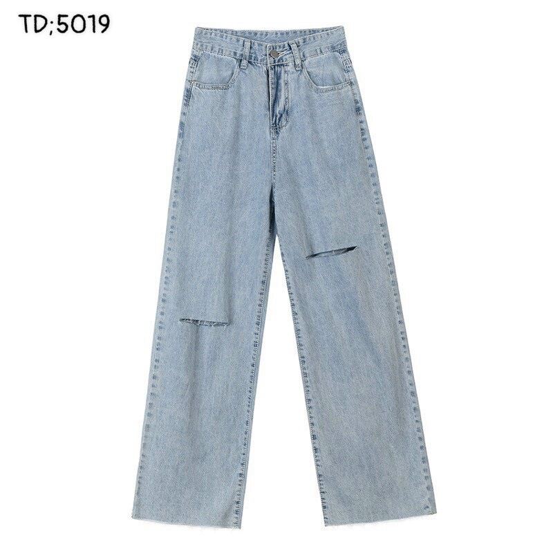 Baggy Jeans Ống Suông Rách PT