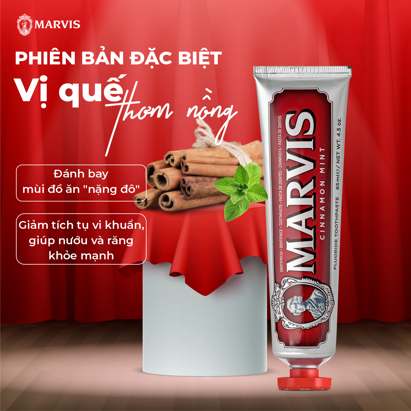 Kem Đánh Răng Marvis Cinnamon Mint