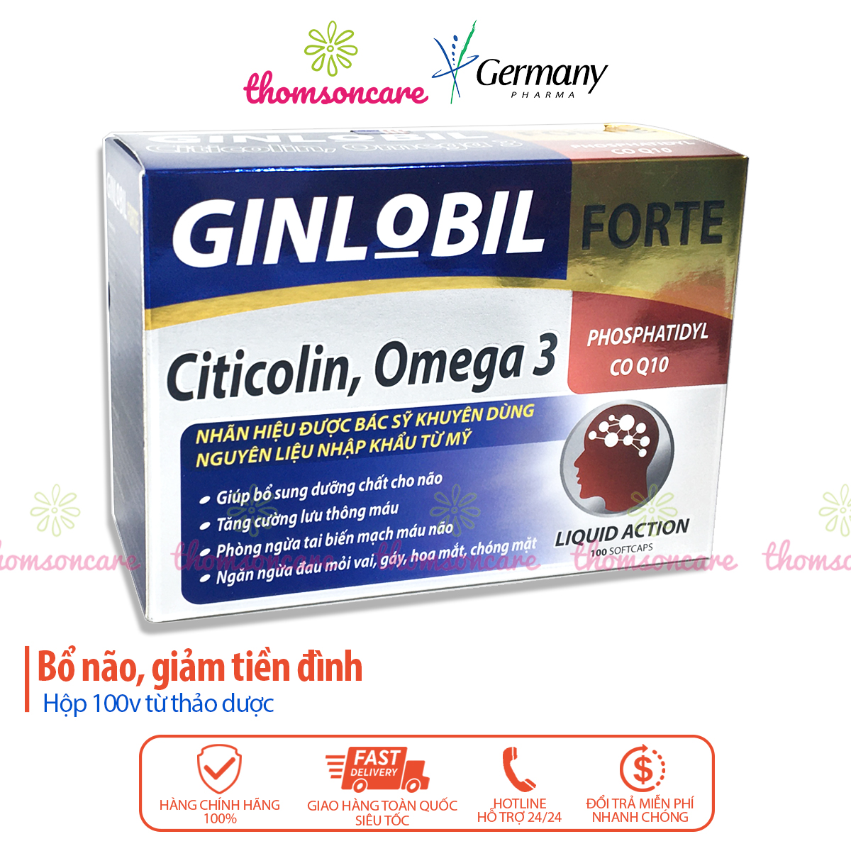 Ginlobil Forte - Giúp tăng cường tuần hoàn máu não giảm nguy cơ gây đột quỵ