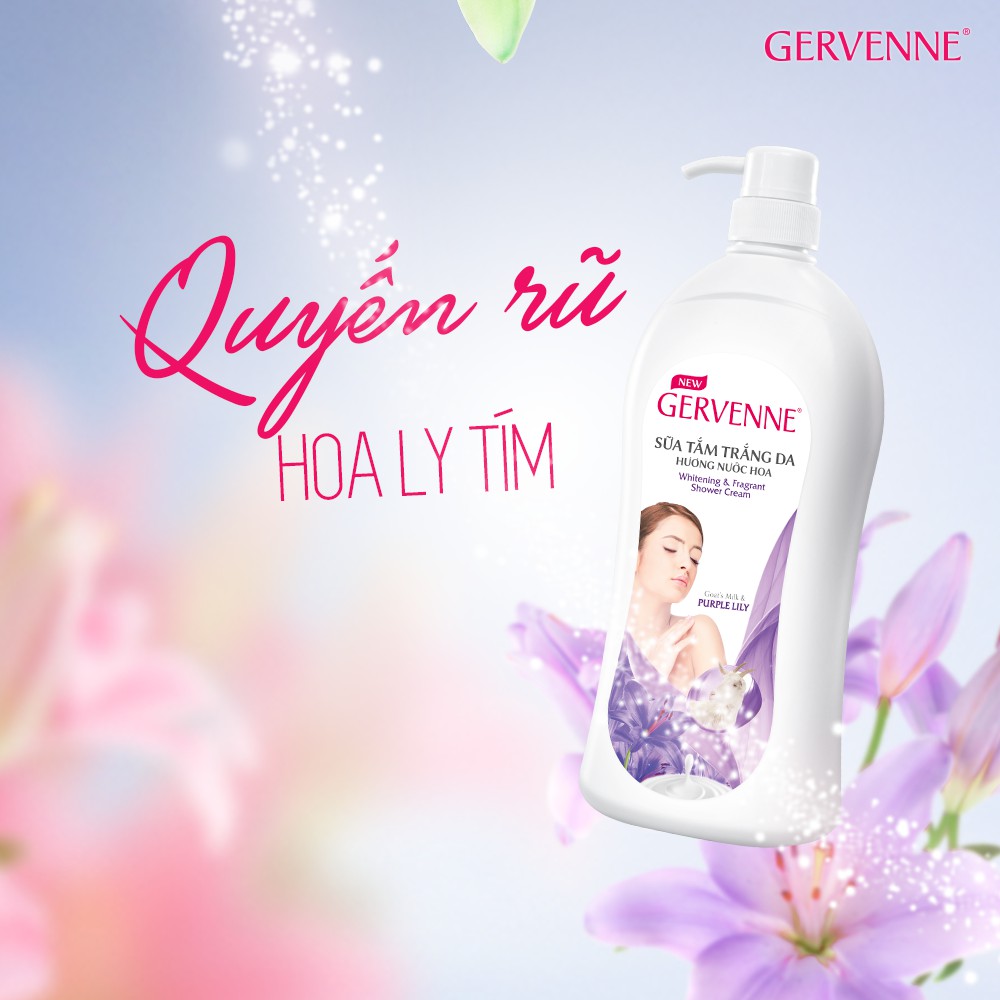Gervenne Sữa tắm trắng da Purple Lily 450gr