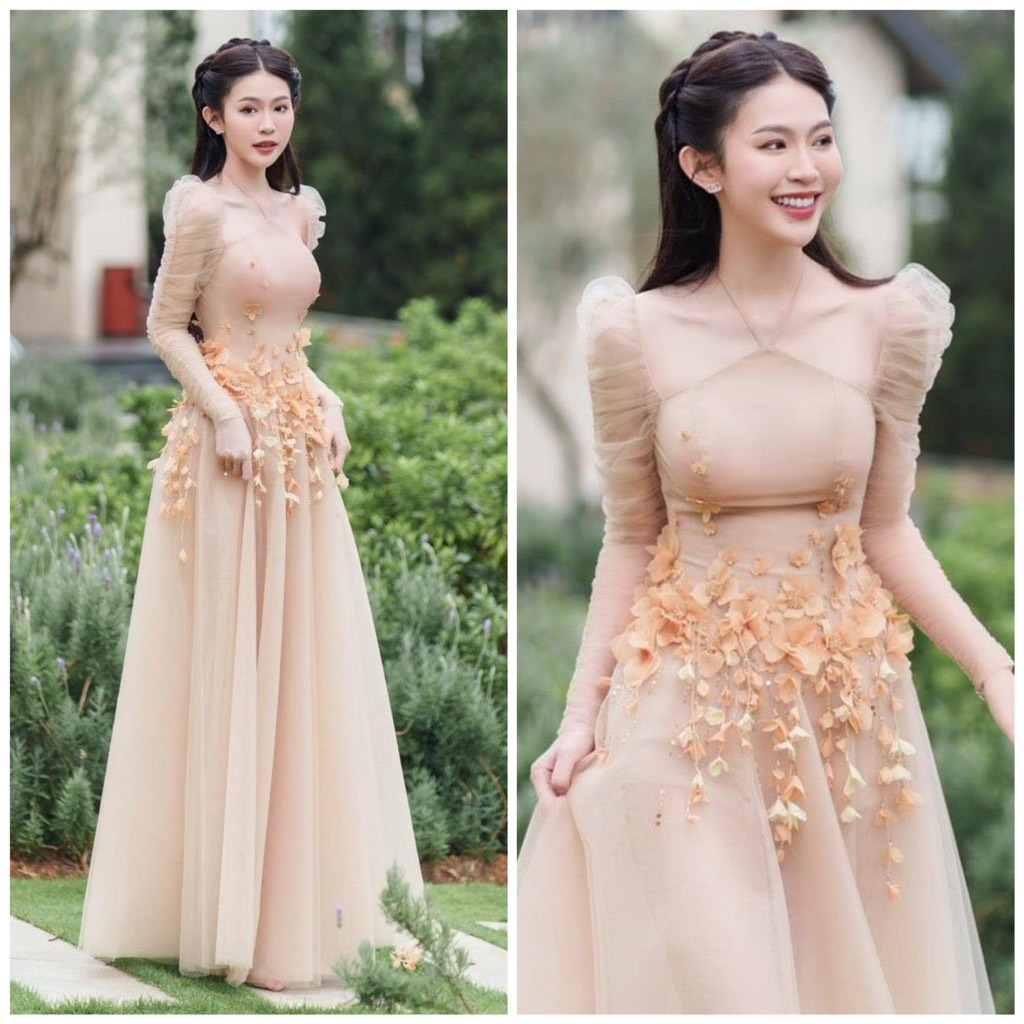 Đầm dự tiệc cúp ngực xếp ly tripble t dresschất voan tơ - size s/m/l - ms05v