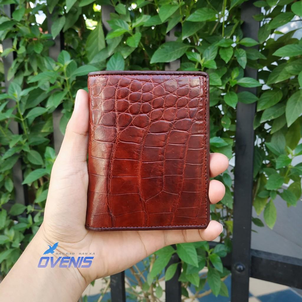 [FREE SHIP] Bóp Da Cá Sấu. Dáng Đứng 2 Mặt Sang Trọng Cho Nam