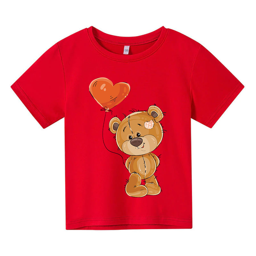 Áo thun trẻ em gấu teddy sinh nhật cute Có size người lớn, King Cotton