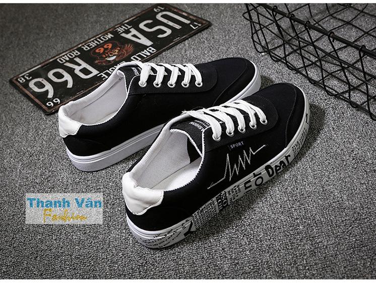 Giày nhịp tim nam graffiti TV051(đế trắng) size từ 39-44