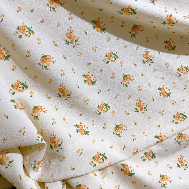vải đũi xốp mềm nhẹ mát chùm hoa hồng