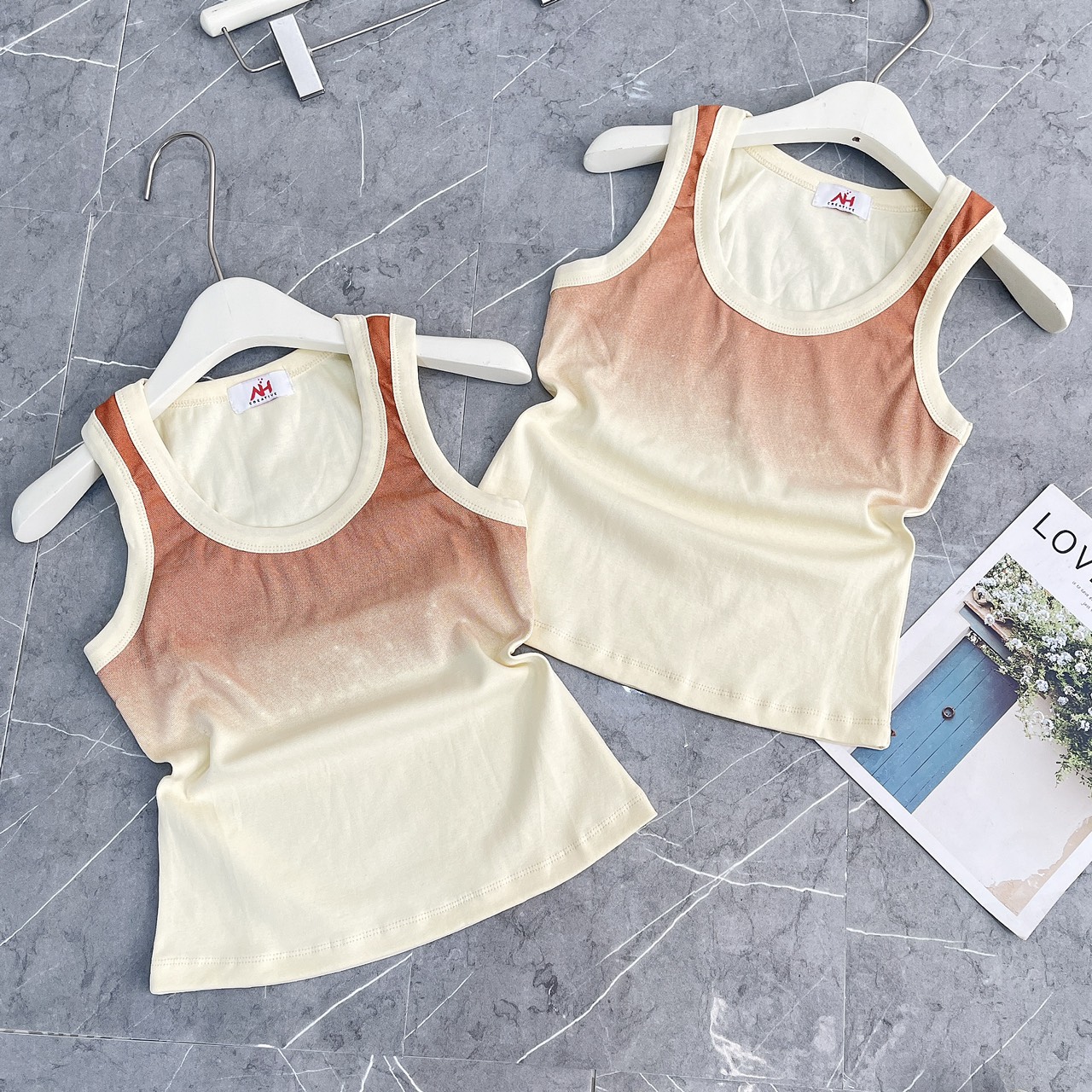 Áo thun nữ ba lỗ ôm body phối loang (A.H)