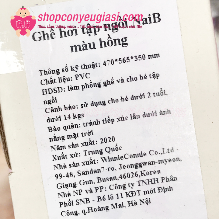 [HCM]Ghế Hơi Tập Ngồi Cho Bé NaiB