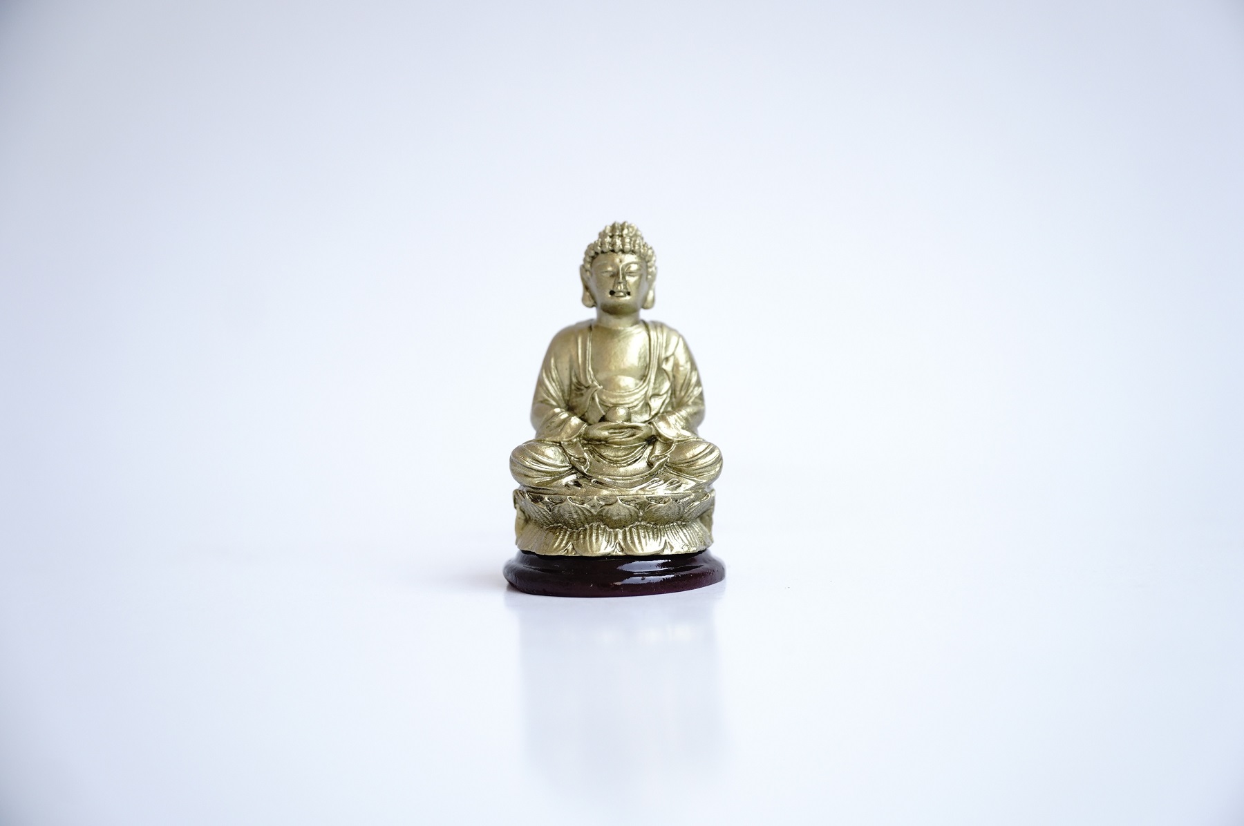 Tượng Phật A Di Đà ngồi xi mạ đồng - Cao 6cm