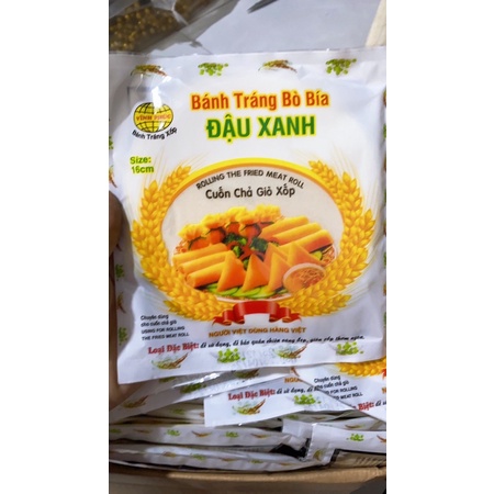 Bánh tráng bò bía cuốn chả giò - Bánh đậu xanh loại đặc biệt đủ 30 lá