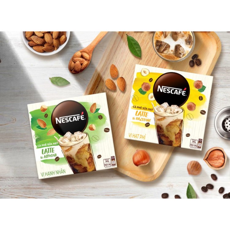 Combo 2 hộp cà phê hoà tan Nescafe latte sữa hạt (2 hộp x 20 gói x 24g)
