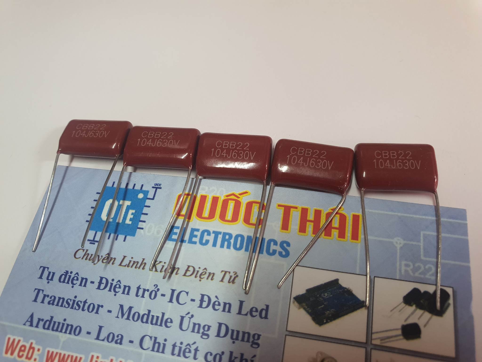 Combo 5 tụ kẹo đỏ 104J/630v