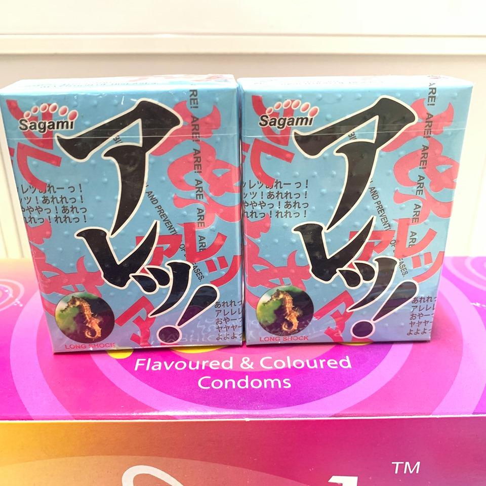 Cao Cấp -- Bao Cao Su Sagami Gân Gai LongShock Kéo Dài ( Dành Riêng thị trường thái lan ) -- bộ 2 hộp/4c